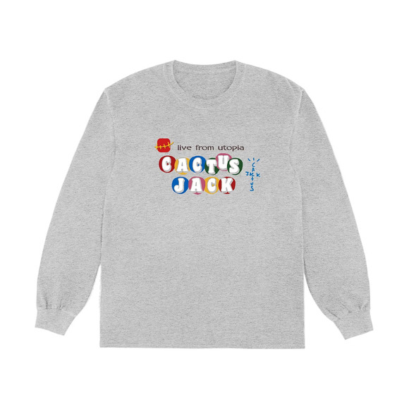 Travis Scott x McDonald's Cactus Jack CJ Live From Utopia L/S T-shirt Grey Large